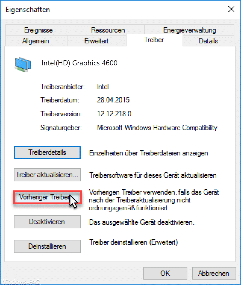 Vorheriger Treiber