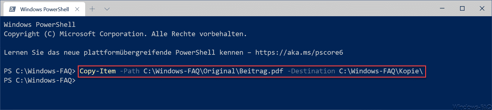 Dateien und Ordner kopieren per PowerShell