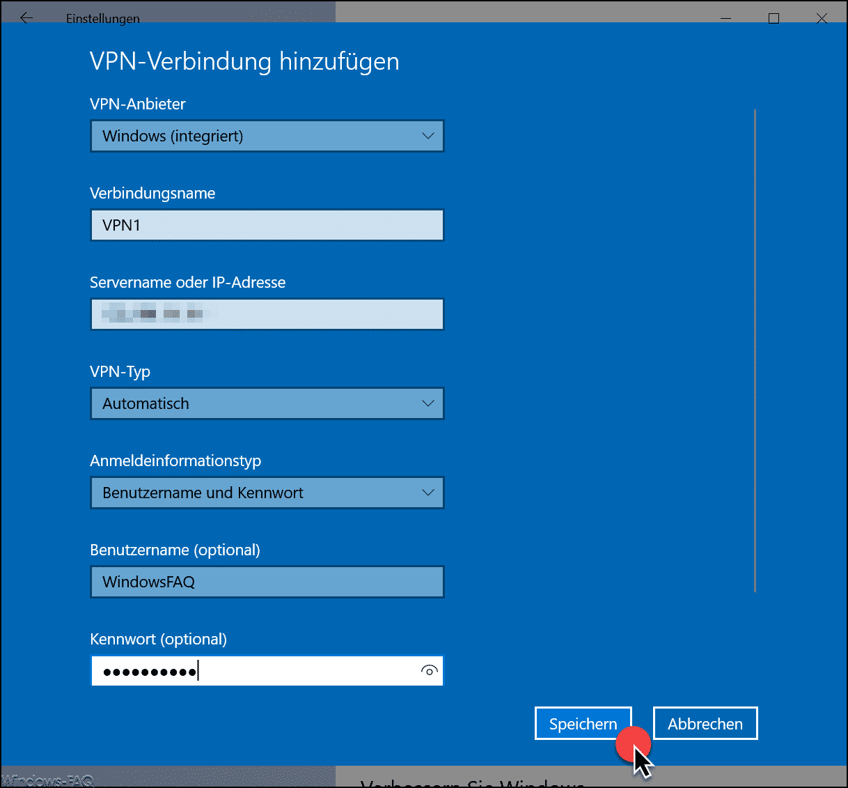 VPN Verbindungsdaten erfassen