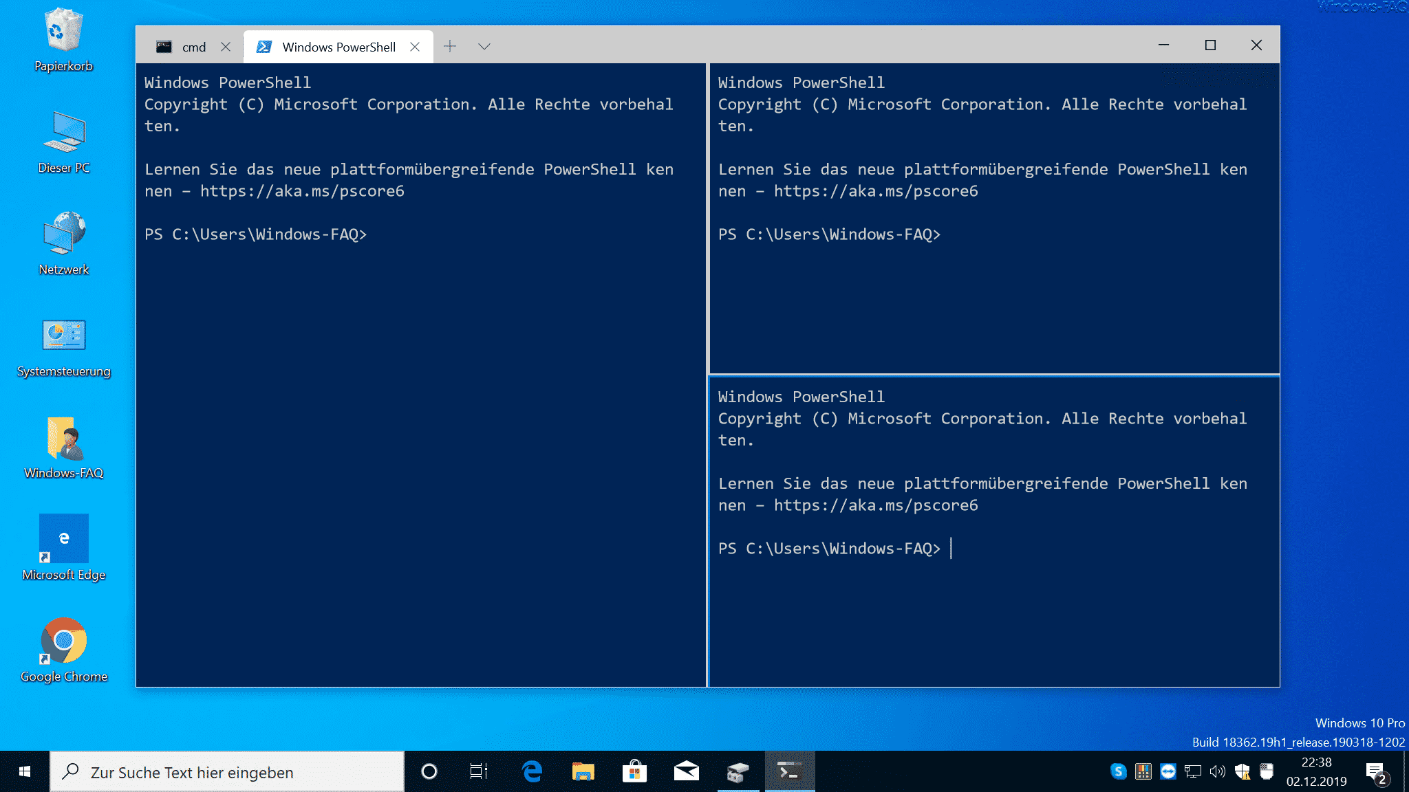 Windows Terminal Eingabeaufforderung & PowerShell