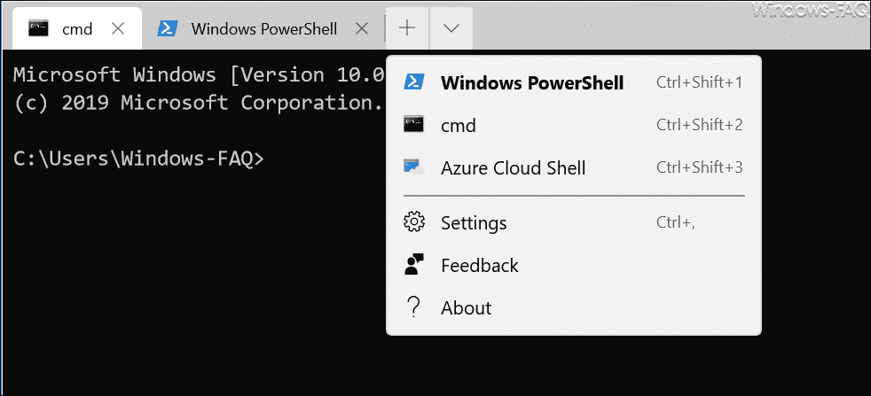 Windows Terminal Optionen