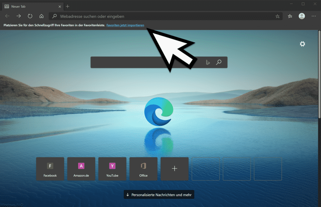 Edge Chromium Favoriten übernehmen