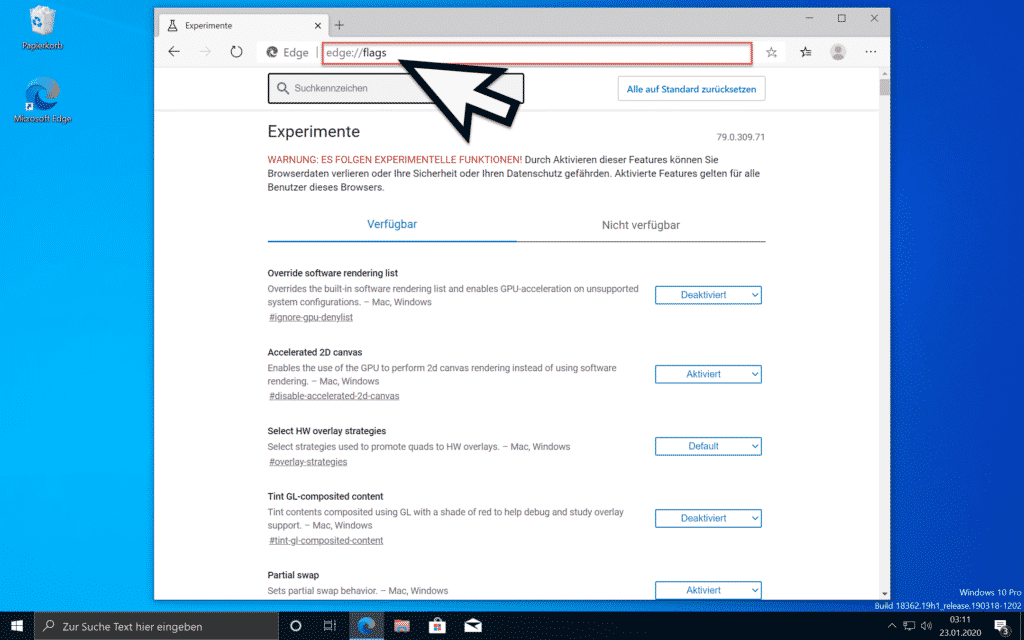 Edge Chromium Flags