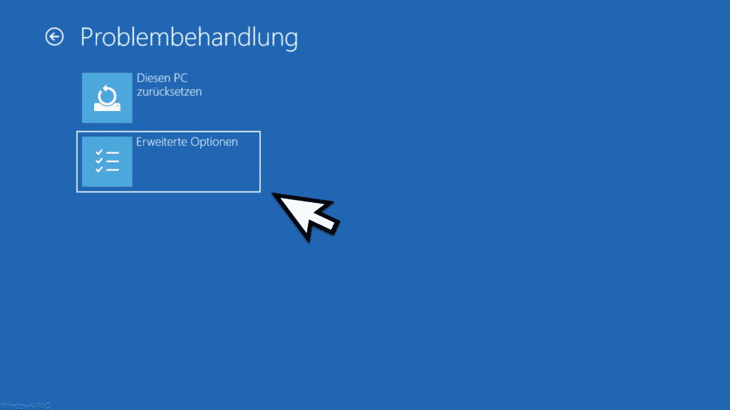 Erweitere Optionen Windows 10