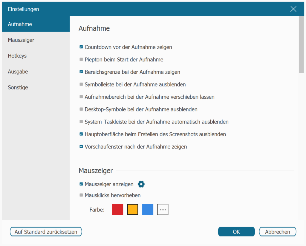 FonePaw Screen Recoder Einstellungen Aufnahme