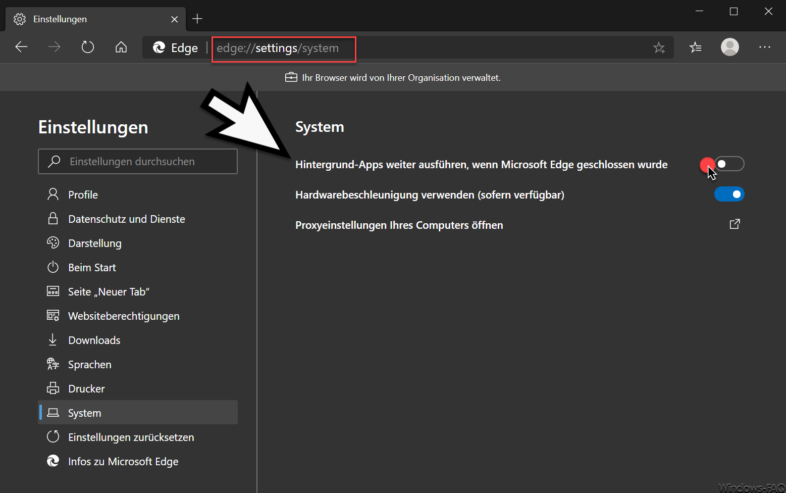 Verhindern dass der neue Edge Chromium im Hintergrund weiter ausgeführt wird