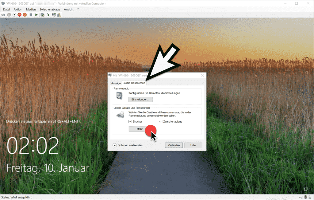 Hyper-V Lokale Ressourcen