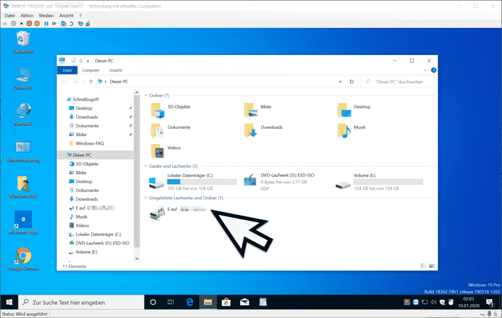 Hyper-V VM durchgeschleiftes USB-Laufwerk