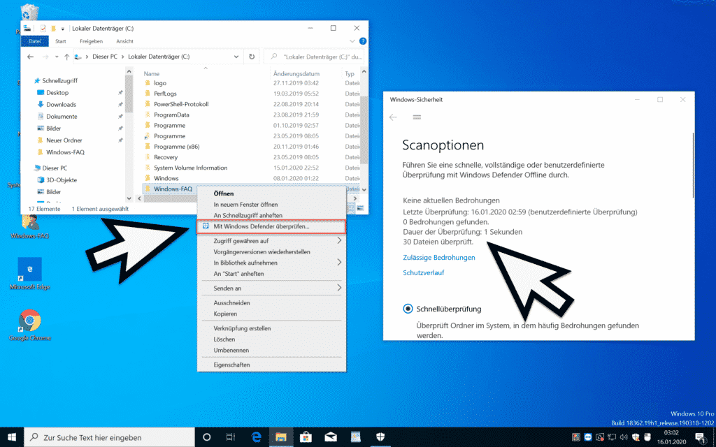 Mit Windows Defender überprüfen...