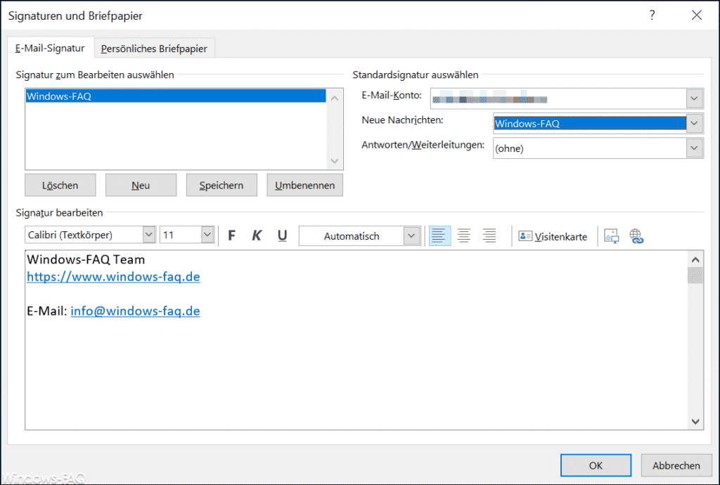 Outlook Signaturen