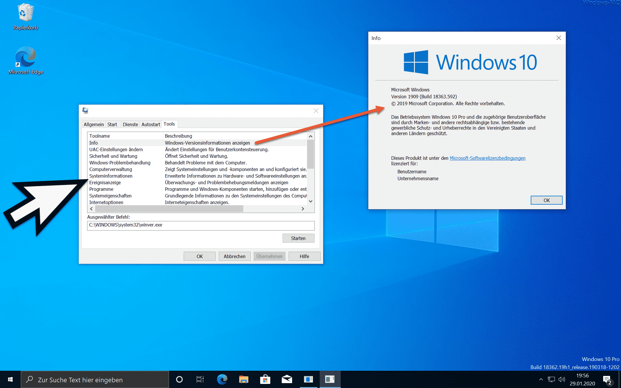 Nützliche Windows Tools über MSCONFIG starten