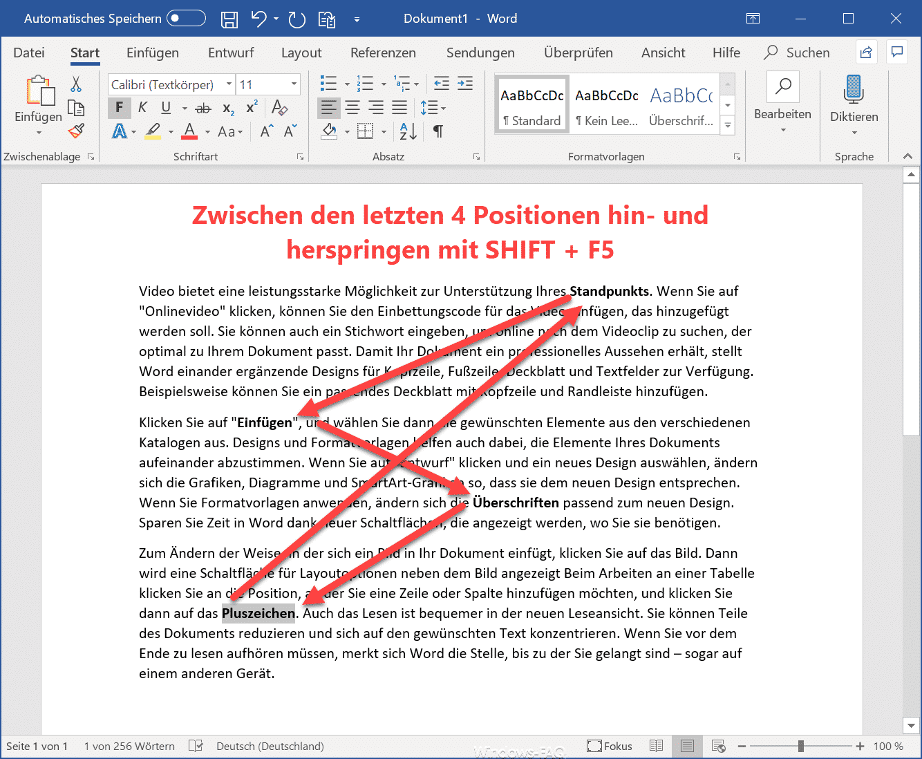 Genialer Word Tipp – Mit Shift & F5 schnell zu den letzten Positionen im Dokument springen