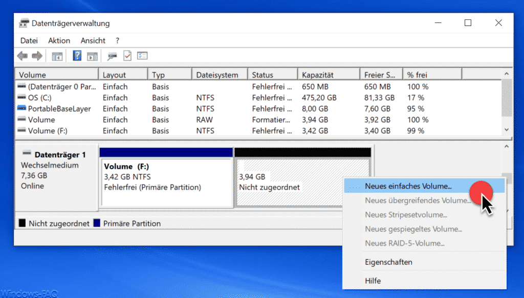 Zweites Volume auf einem USB Stick anlegen