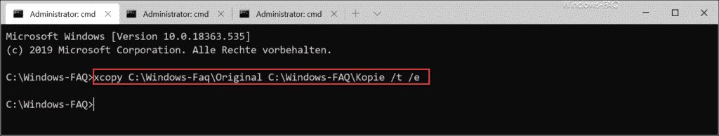 xcopy Dateistruktur