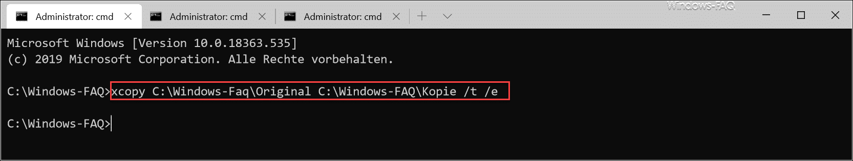 Ordnerstruktur kopieren ohne die Dateien mit zu kopieren