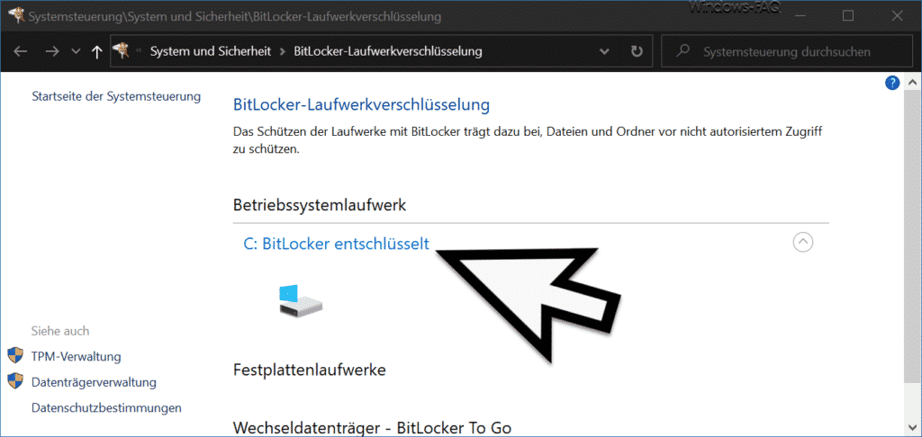 Bitlocker entschlüsselt