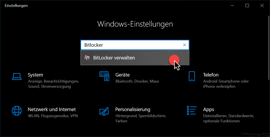 Bitlocker verwalten