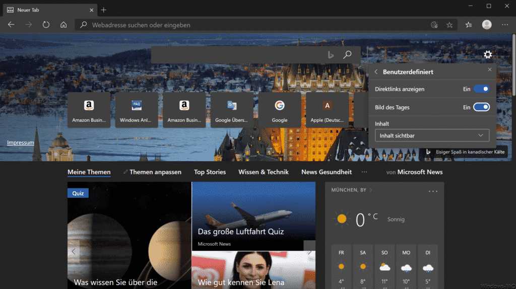 Edge Chromium Tab benutzerdefiniert