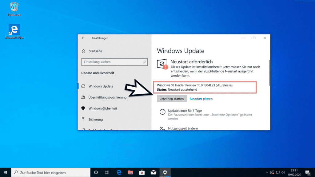Installation Windows 10 Version 2004 Teil 10