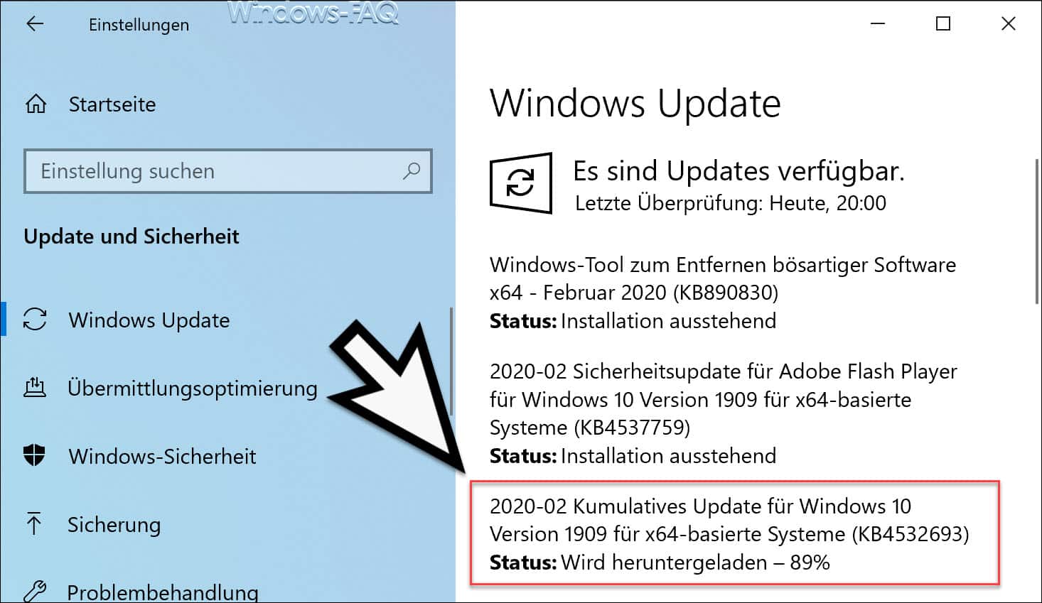 Download Update KB4532693 für Windows 10 Version 1903 und 1909 (18362.657 und 18363.657)