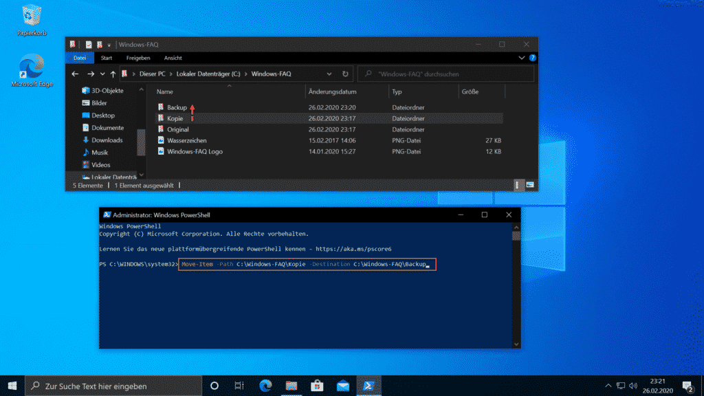 Ordner verschieben mit Move-Item - PowerShell