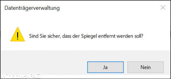 Sind Sie sicher dass der Spiegel entfernt werden soll