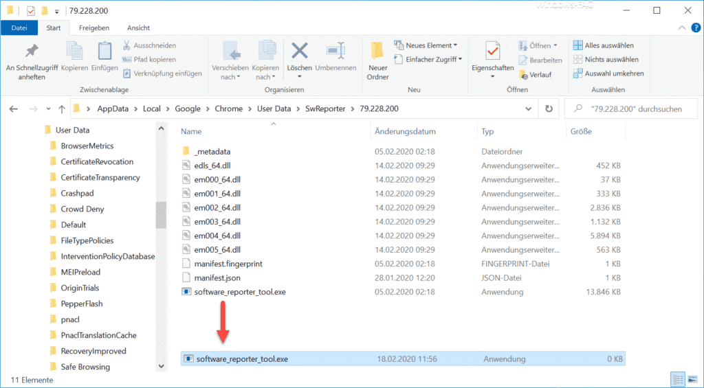 Software_Reporter_Tool.exe austauschen