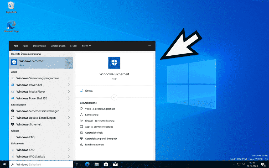 Windows 10 lokale Suche