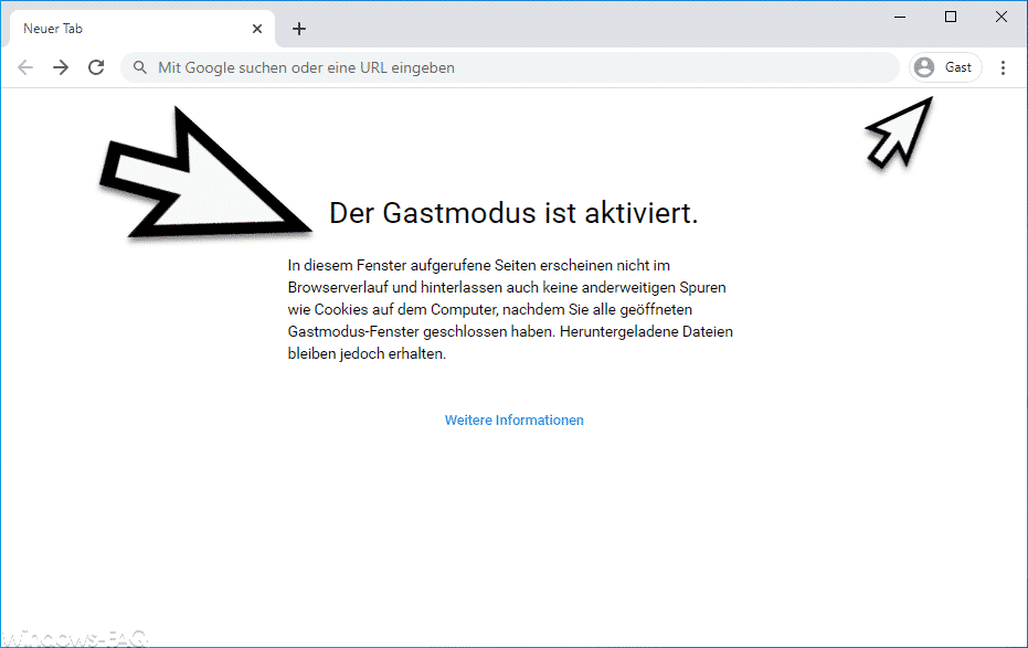 Gastmodus beim Chrome Browser aktivieren