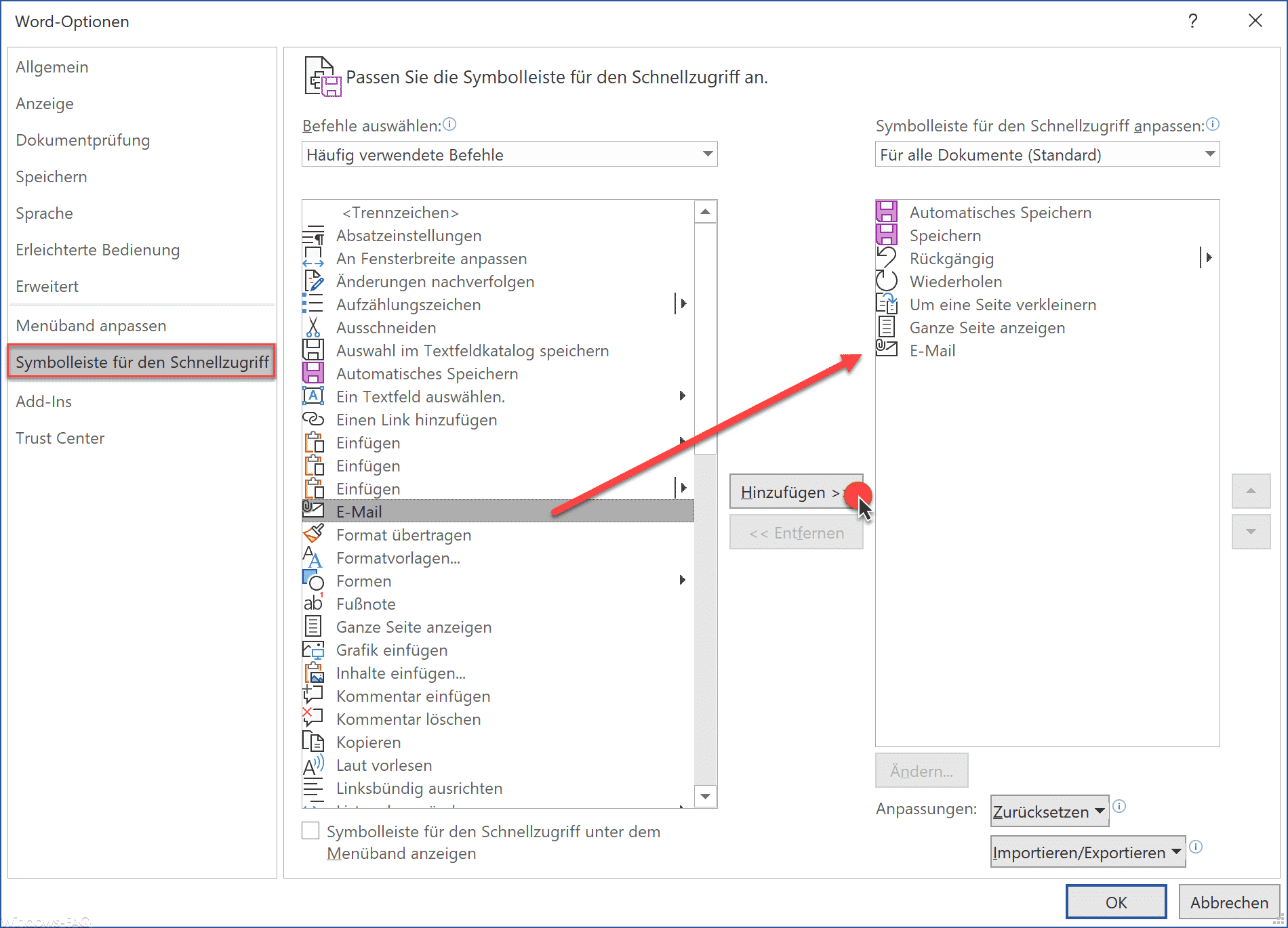 Word-Datei per E-Mail versenden