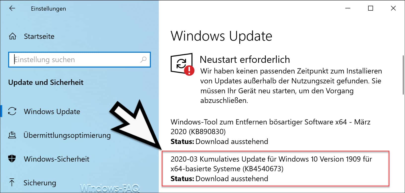 Download Update KB4540673 für Windows 10 Version 1903/1909 (18362.719 & 18363.719)