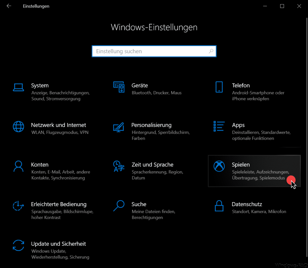 Windows Einstellungen Spielen