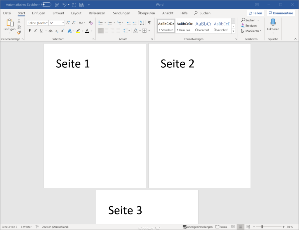 Word Seiten ausdrucken