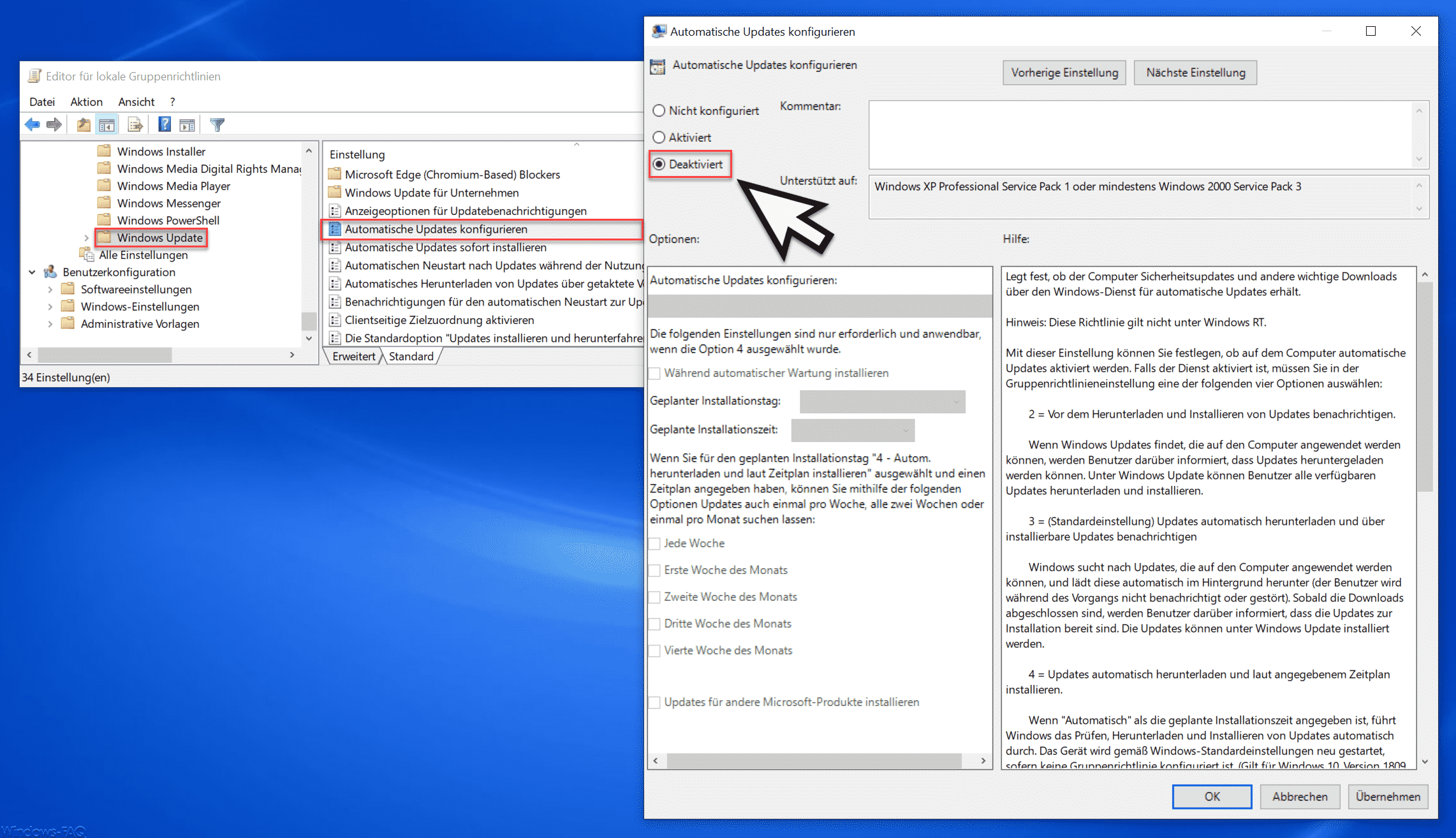 Installation von Windows Updates verhindern (auch Feature Updates)