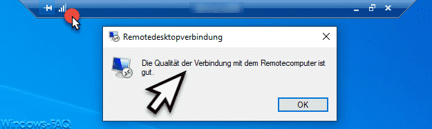 Die Qualität der Verbindung mit dem Remotecomputer ist gut.