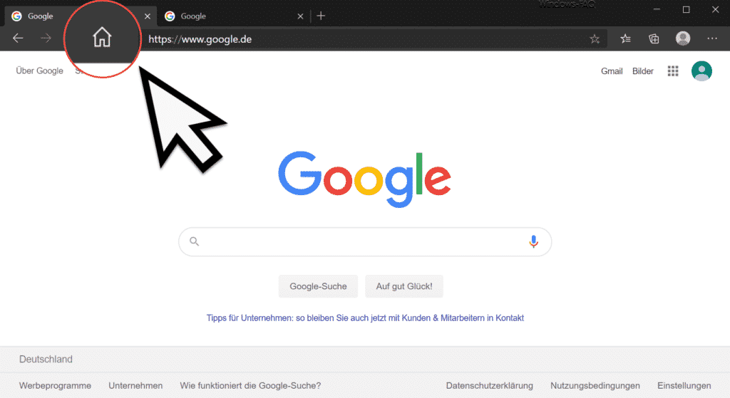 Startseiten Symbol Edge Chromium