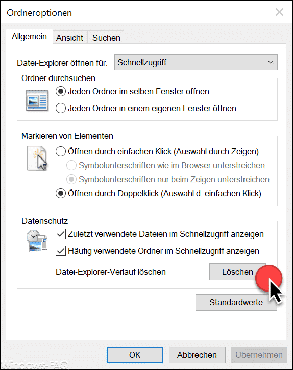 Datei Explorer Verlauf löschen