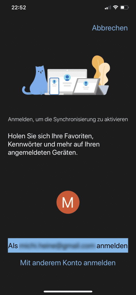 Mit Konto anmelden