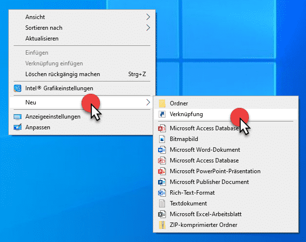 Neue Desktopverknüpfung