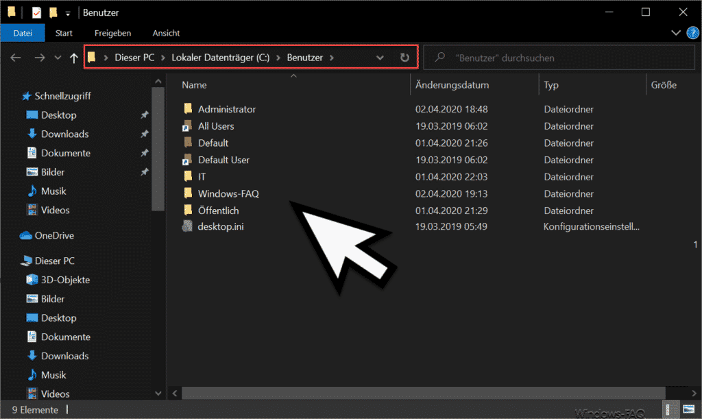 Windows Profilverzeichnis