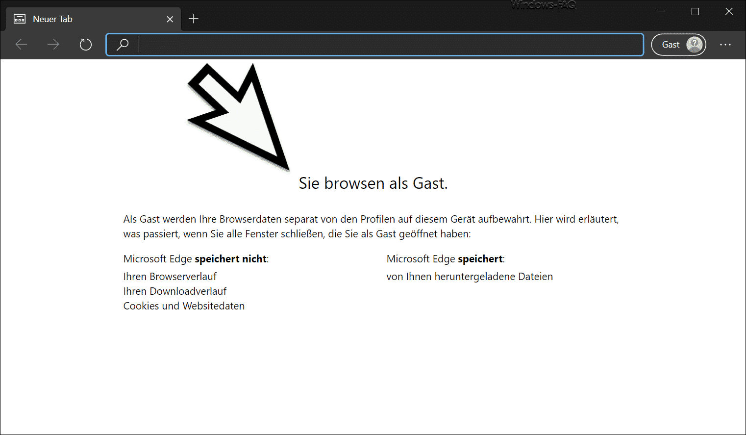 Im Edge Chromium als Gast browsen