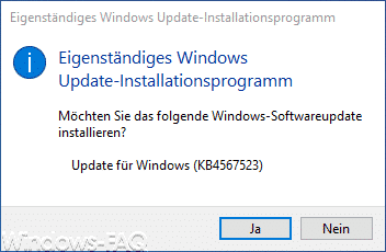 Installation KB4567523