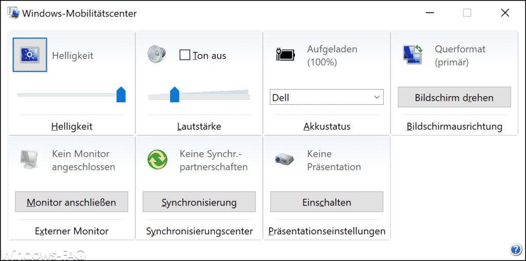 Windows-Mobilitätscenter