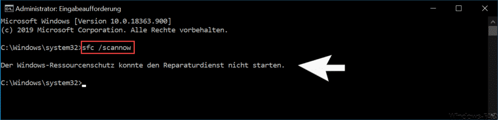 Der Windows-Ressourcenschutz konnte den Reparaturdienst nicht starten