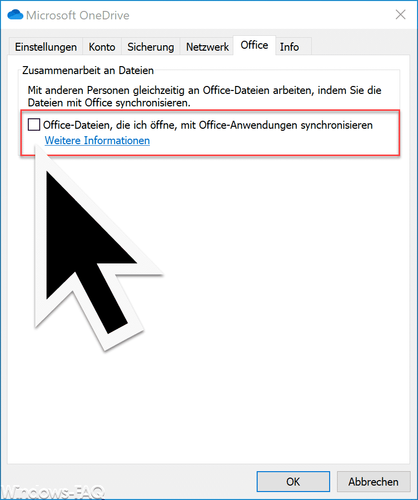 Office-Dateien, die ich öffne, mit Office-Anwendungen synchronieren