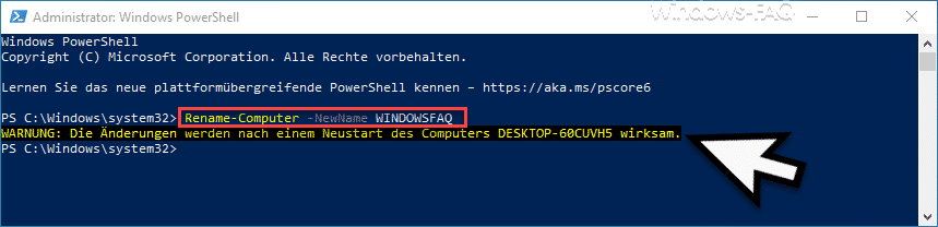 Computername umbenennen per WMIC (Eingabeaufforderung) oder in der PowerShell