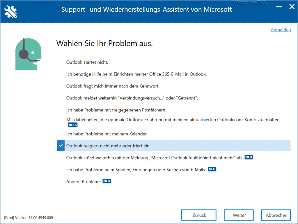 SaRA Wählen Sie Ihr Problem aus