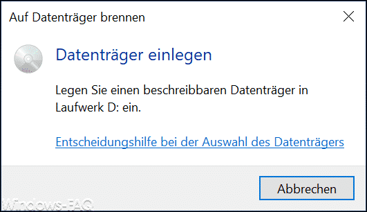 Datenträger einlegen