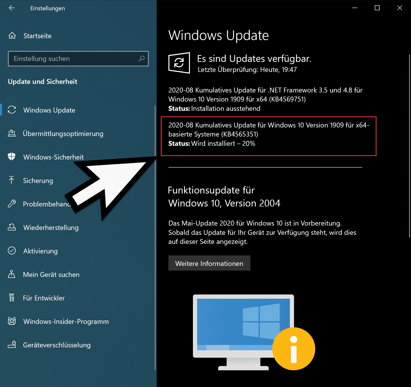 KB4565351 für Windows 10 Version 1903 und 1909 erschienen (18362.1016 & 18363.1016)
