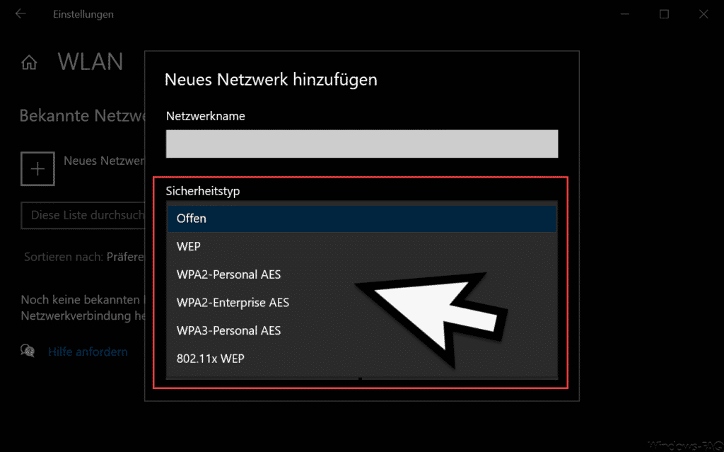 WLAN Sicherheitstypen